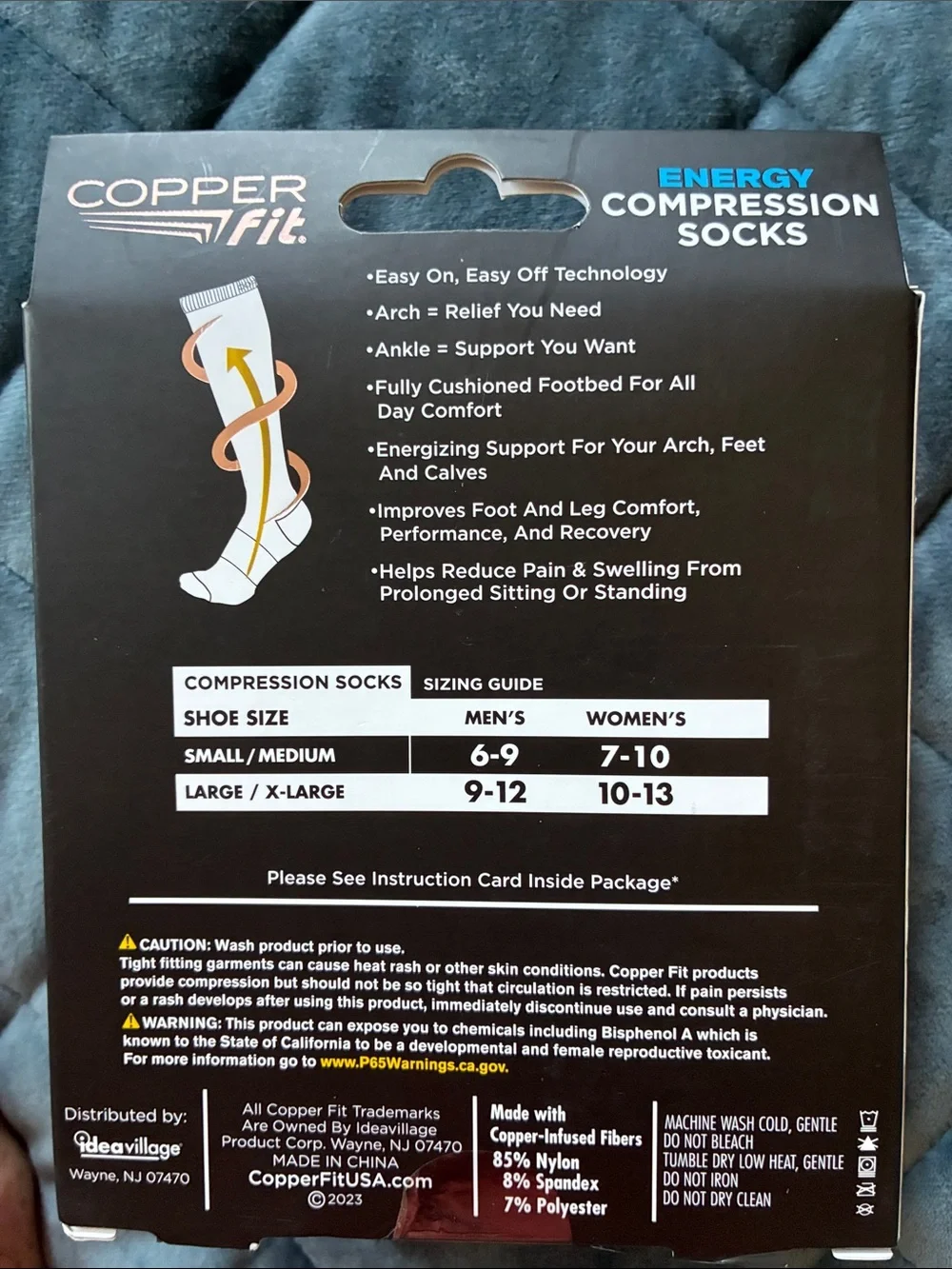 Copper Fit White Compression Socks for Women - Graduated Support